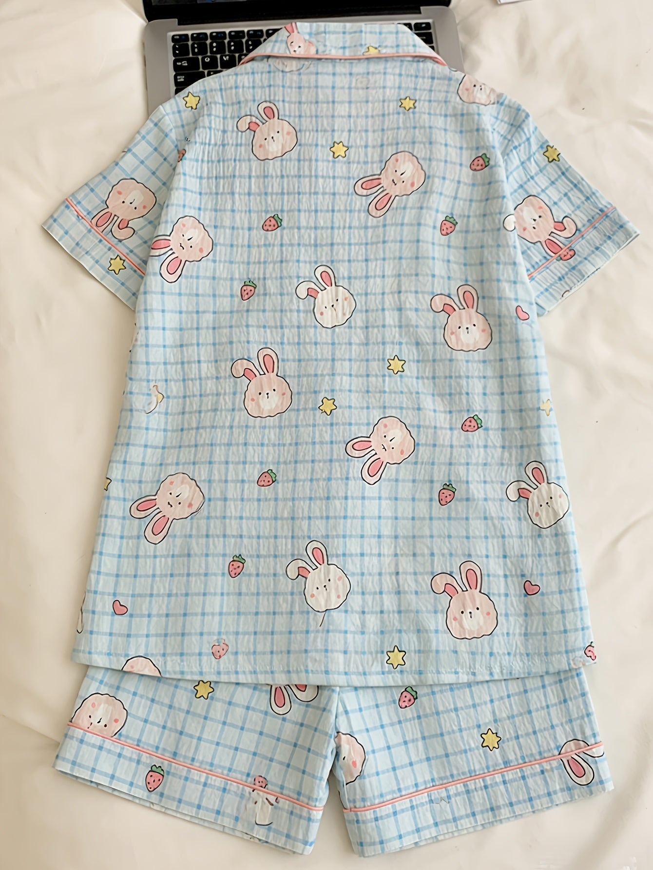 Bunny Bliss 3-Piece Cotton Pajama Set π°π β Shirt, Shorts & Pants (Copy)