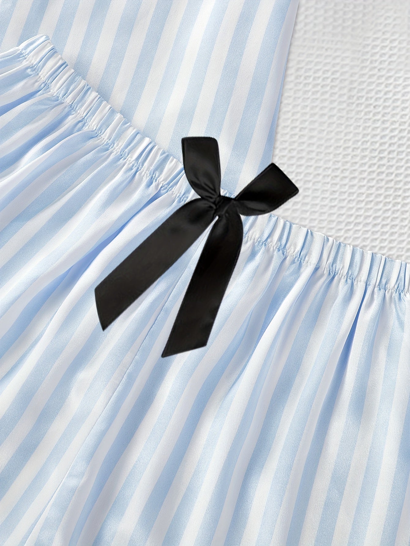 Blue Stripe Luxe 3-Piece Pajama Set 💙✨
