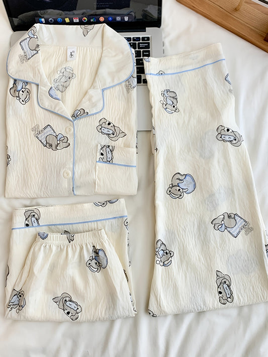 Sleepy Bear 3-Piece Cotton Pajama Set 🐻💤