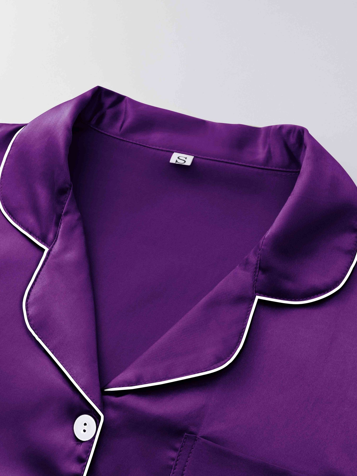 Women’s Satin Short Sleeve Night Suit Set – Pack of 3 (Black, Pink & Purple)